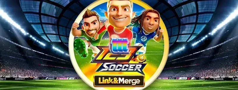 Isang visual na representasyon ng 123 Soccer Link&Merge slot na nagpapakita ng mga reel at sports theme.